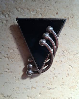 Spilla art decó [argento/onice]