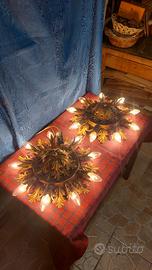 2x Antica Plafoniera In Ferro Battuto Stile Toscao