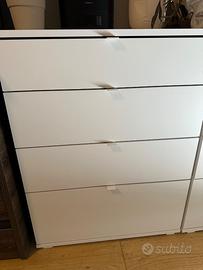 cassettiera IKEA VIHALS con 4 cassetti (due pezzi)