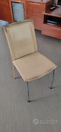 Sedie in vere pelle robusta color beige