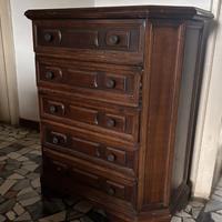 Cassettiera in Legno - Stile Classico 5 cassetti
