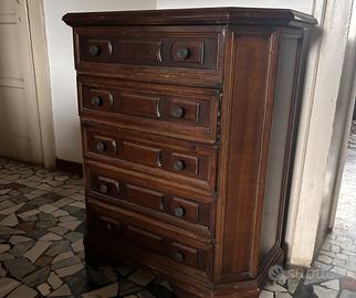 Cassettiera in Legno - Stile Classico 5 cassetti
