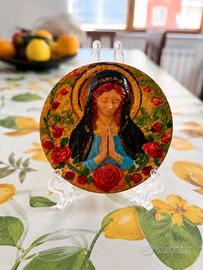 Bassorilievo artigianale Madonna delle Rose