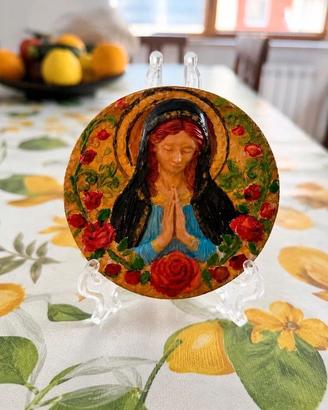 Bassorilievo artigianale Madonna delle Rose