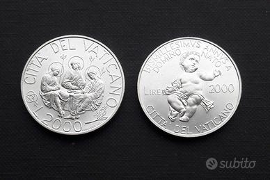 ARGENTO _ 2 monete da 2000 lire VATICANO anno 2000