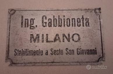 Targa Ing. Gabbioneta Milano
