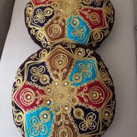 Coppia Di Cuscini Rotondi Ornamentali diam.39 cm