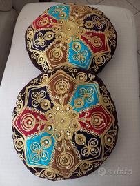 Coppia Di Cuscini Rotondi Ornamentali diam.39 cm