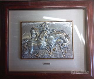 Quadro con bassorilievo in argento