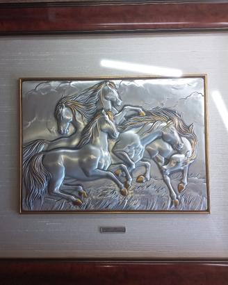 Quadro con bassorilievo in argento