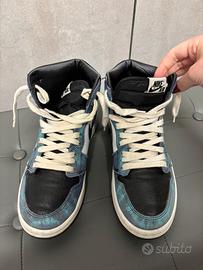 Nike Air Jordan 1 Mid blu/nero – Tg 38,5 originali