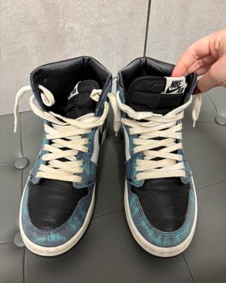 Nike Air Jordan 1 Mid blu/nero – Tg 38,5 originali