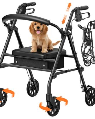 Deambulatore Rollator con Sedile e Freni