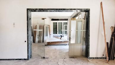 Porta in vetro doppio battente anni '60