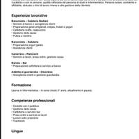 Commessa,cameriera,barista,cassiera, barman