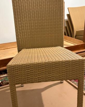 Sedie rattan beige