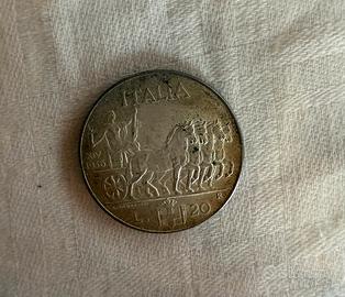 Moneta 20 lire ,1936 XIV vittorio emanuele III