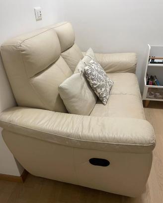 Divano relax due posti in vera pelle