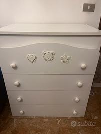 Cassettiera fasciatoio Pali colore bianco