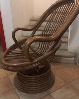 Poltrona in bambù con imbottitura 