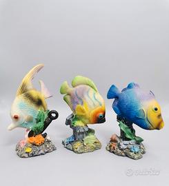 Set di tre statuine pesci  tropicali