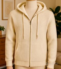 Cardigan da uomo Enos Jeans con zip e cappuccio