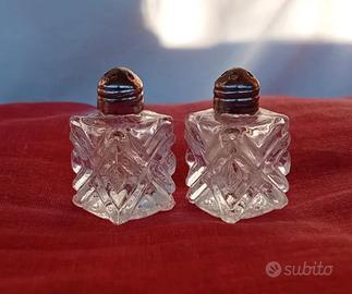 Set sale e pepe d'epoca in cristallo lavorato 