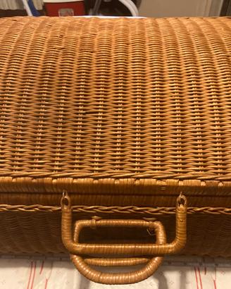 Contenitore cesta in vimini vintage