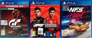 PS4 lotto giochi guida: f1 2020, NFS, Gran turismo