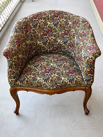 Coppia poltroncine vintage floreali in legno
