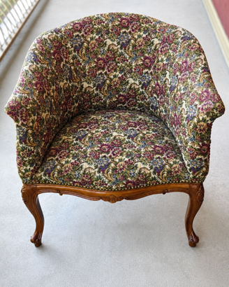 Coppia poltroncine vintage floreali in legno