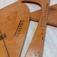 squadre di legno per sarta anni 60