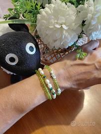 Bracciale tris elastico donna con perline
