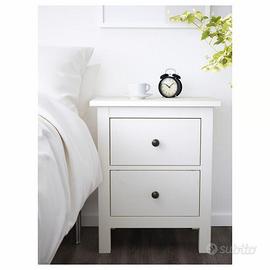 HEMNES Cassettiera con 2 cassetti, mordente bianco