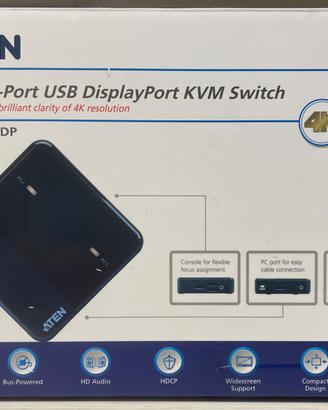 Switch KVM DisplayPort 4K per 2 PC ATEN