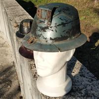 casco elmetto da minatore vintage 