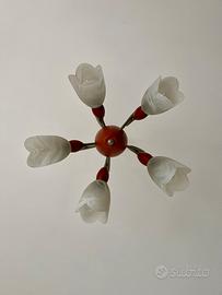 Lampadario floreale a 5 luci