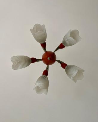 Lampadario floreale a 5 luci