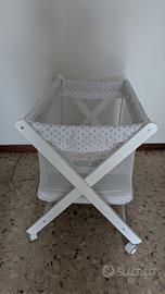 Interbaby Miniculla in Legno Pieghevole con Ruote 