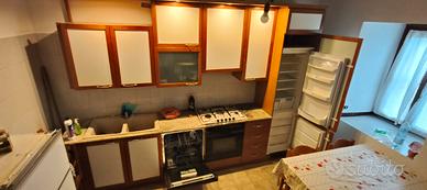 cucina lineare con elettrodomestici 