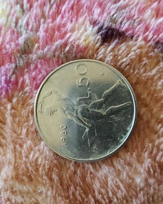 Moneta 50 lire 1980 rara collezione 