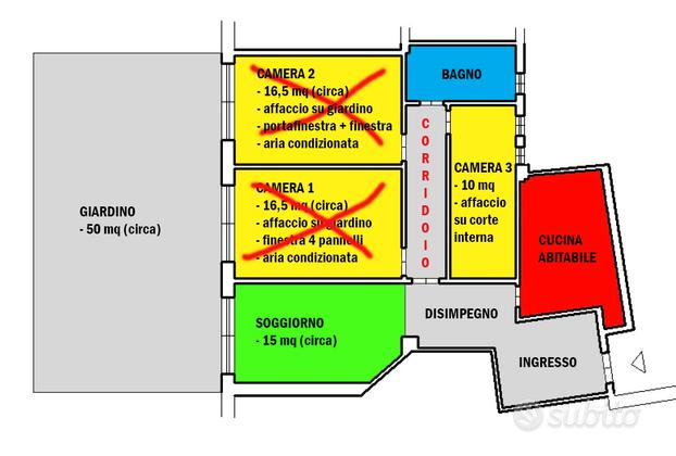 3 camere uso singola vicino fermata fs appiano