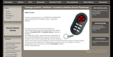 telecomando ricetrasmittente visonic per antifurto