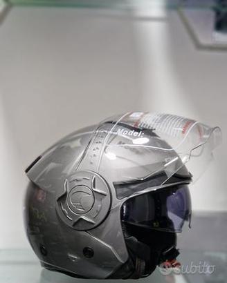 CASCO DIEFFE DOPPIA VISIERA GRIGIO FINANZA LUCIDO
