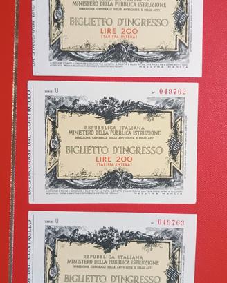 Biglietti ingresso Villa d'Este 1975