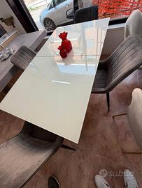 tavolo di vetro chiuso 90x 160 aperto 2 metri 