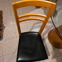 Sedia legno massello & pelle