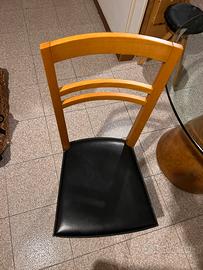 Sedia legno massello & pelle