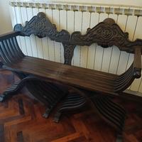 Antico set di sedie pieghevoli Savonarola