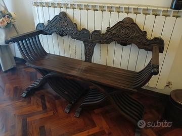 Antico set di sedie pieghevoli Savonarola